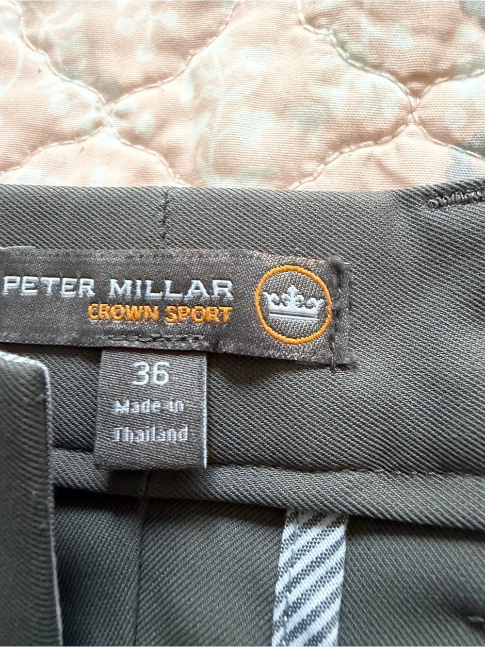 Peter Millar Crown Sport Gray Olive Waistband Pants